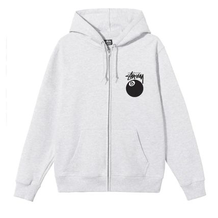 Stussy 8 Ball Zip-Up Hoodie - Gray