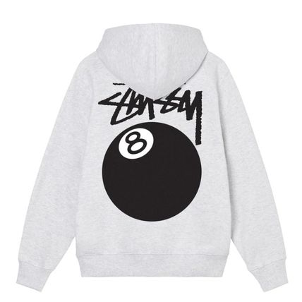 Stussy 8 Ball Zip-Up Hoodie - Gray