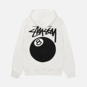 Stussy 8 Ball Zip-Up Hoodie - White