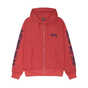 Stussy Zip-Up Hoodie - Red